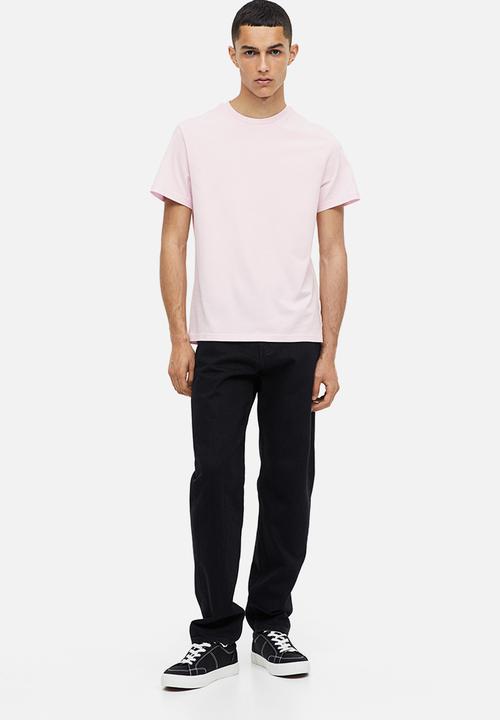 H&M - Regular fit round-neck T-shirt - light pink