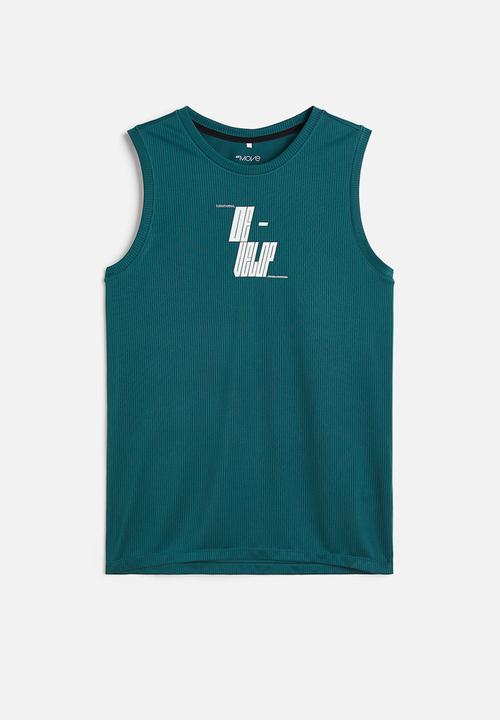 H&M - Drymove™ running vest top - dark turquoise develop 