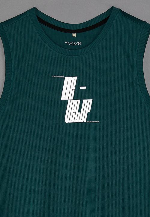 H&M - Drymove™ running vest top - dark turquoise develop 