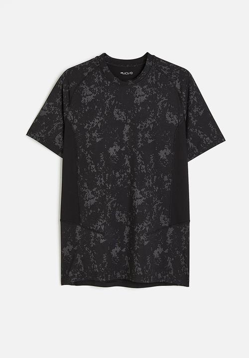 H&M - Drymove™ sports T-shirt - dark grey patterned
