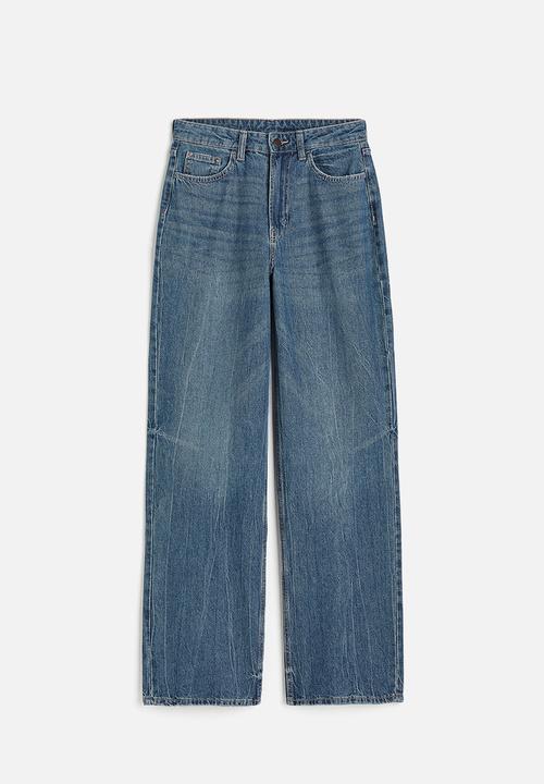 H&M - Curvy fit wide ultra high jeans - denim blue