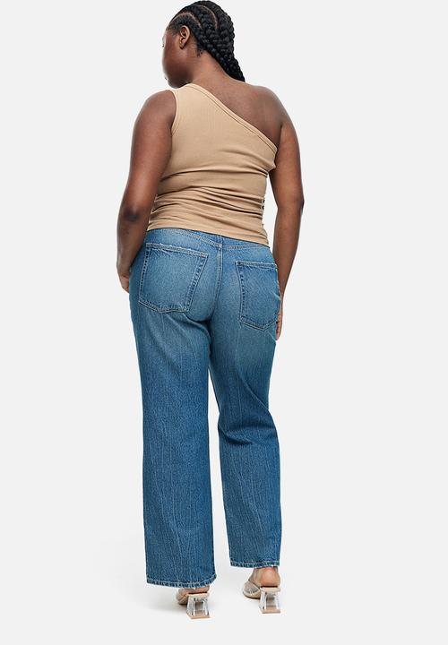 H&M - Curvy fit wide ultra high jeans - denim blue