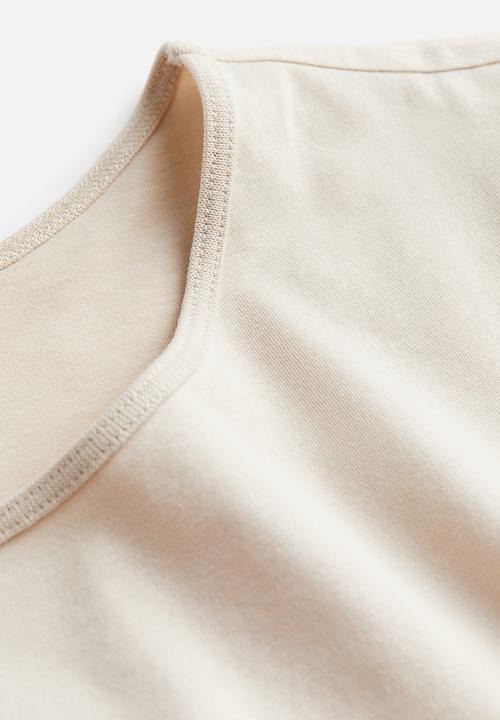 H&M - Cotton T-shirt - light beige