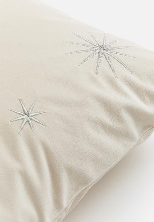H&M - Velvet cushion cover - beige stars