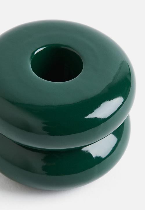 H&M - Stoneware candlestick - dark green