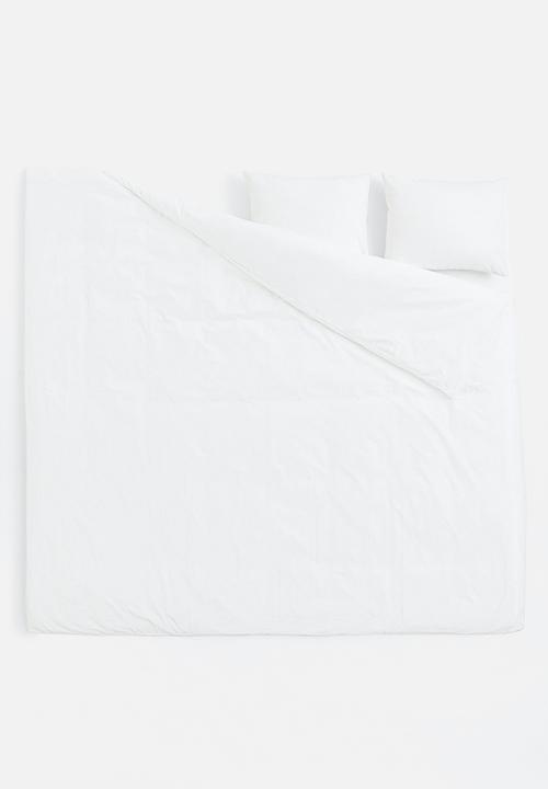 H&M - Cotton double/king duvet cover set - white