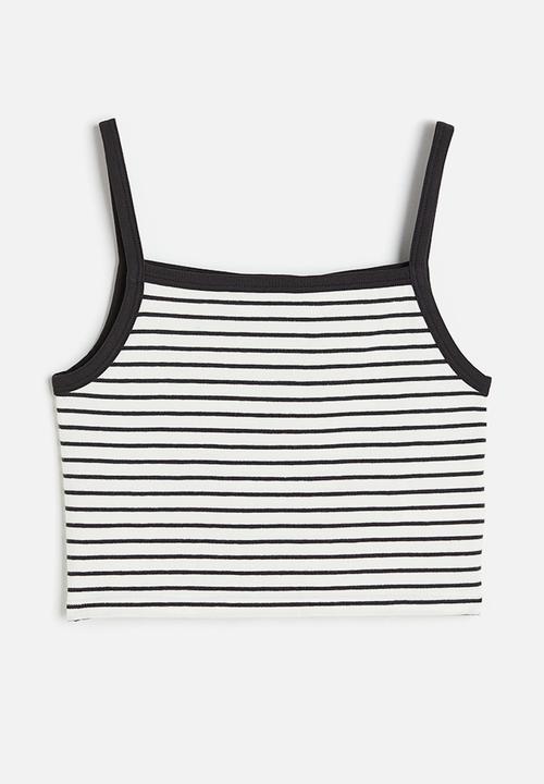 H&M - Strappy top - white striped