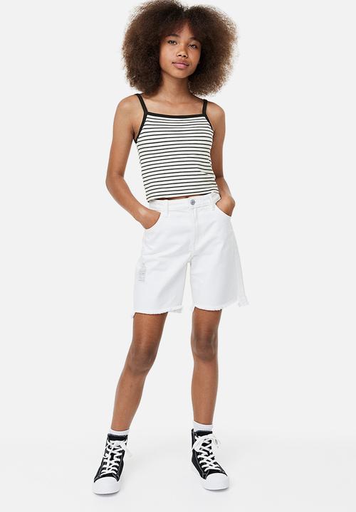 H&M - Strappy top - white striped