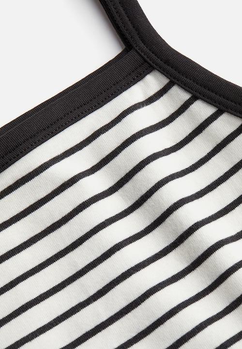 H&M - Strappy top - white striped