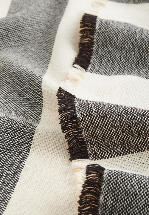 H&M - Blanket - dark grey/neutral white