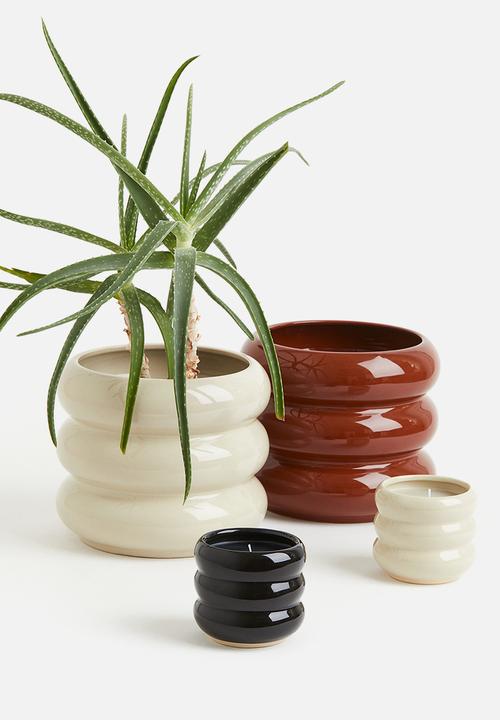 H&M - Stoneware plant pot - brown