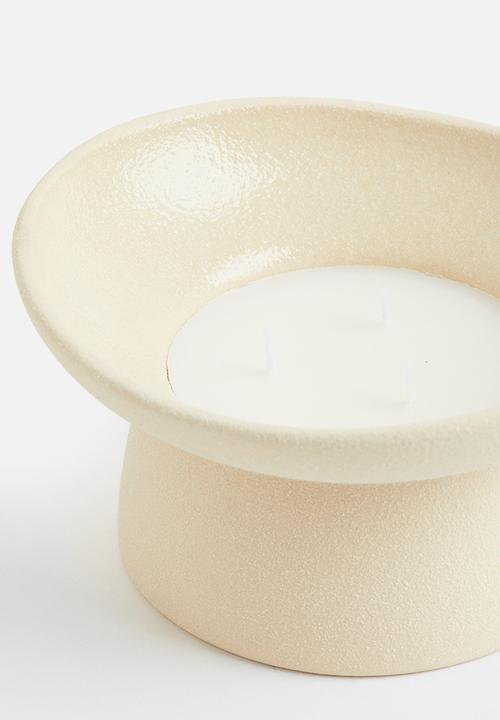H&M - Scented candle in stoneware holder - white