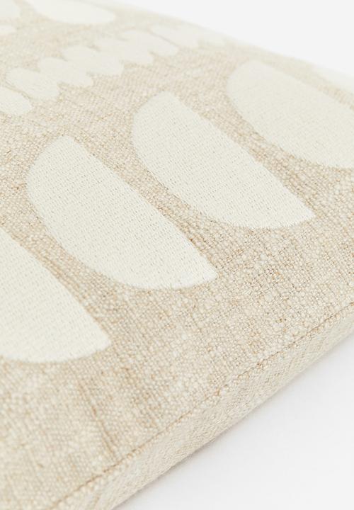 H&M - Embroidered linen-blend cushion cover - beige