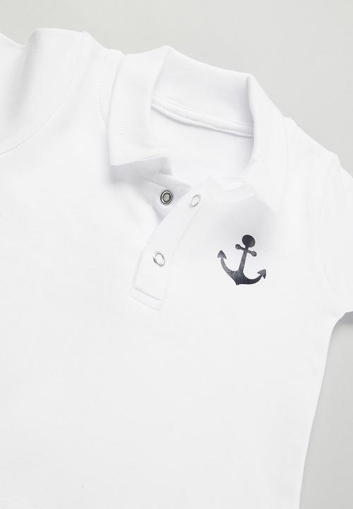 Little Lumps - 3Pk Tab T-Shirt, Shorts & Bib Set - navy & white