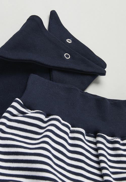 Little Lumps - 3Pk Tab T-Shirt, Shorts & Bib Set - navy & white
