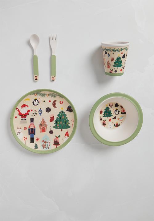 Excellent Houseware - Festive dinner set - red