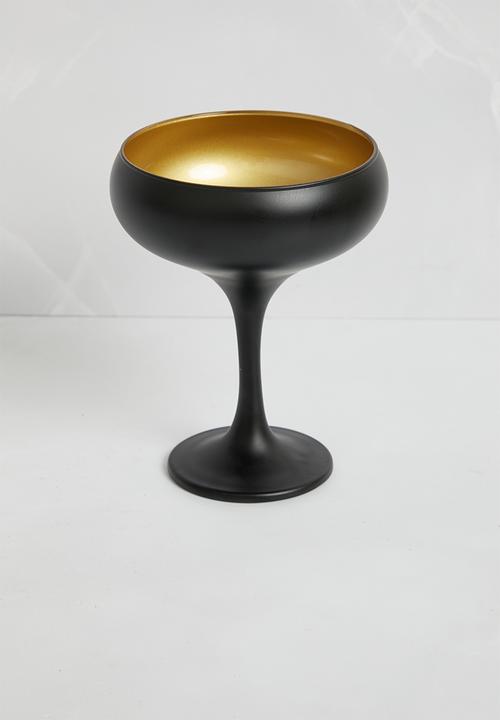 Excellent Houseware - Festive cocktail glass set of 2 - black