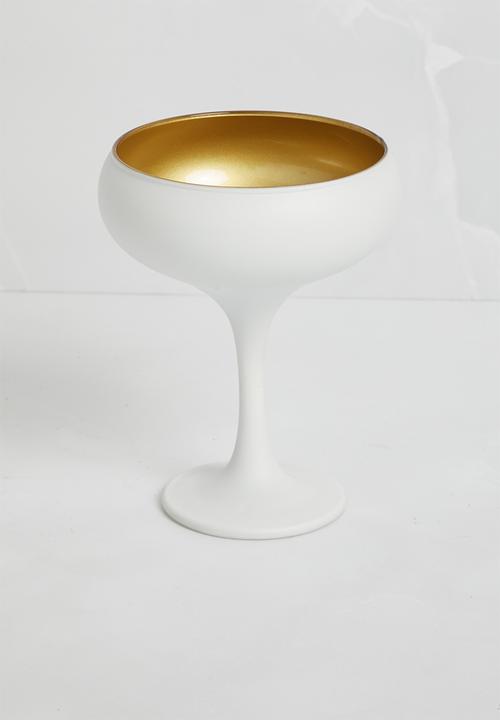 Excellent Houseware - Festive cocktail glass set of 2 - white