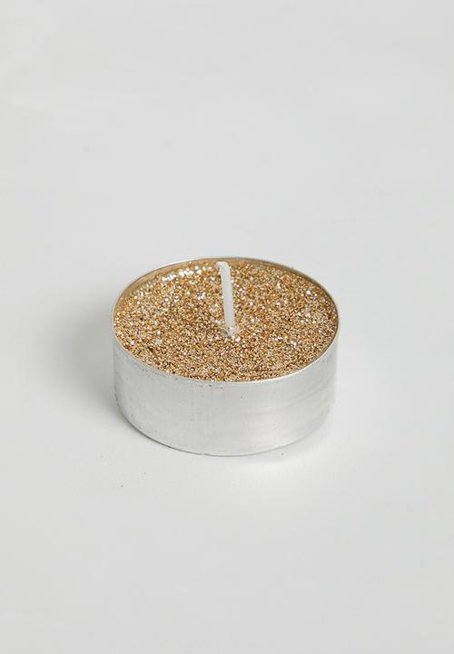 H&S - Glitter tealight candle set of 8 - gold