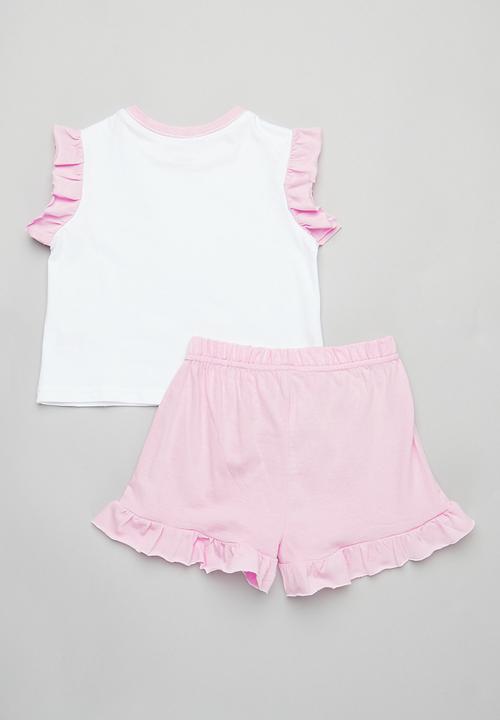 Pop Candy - Printed pj set - white & pink