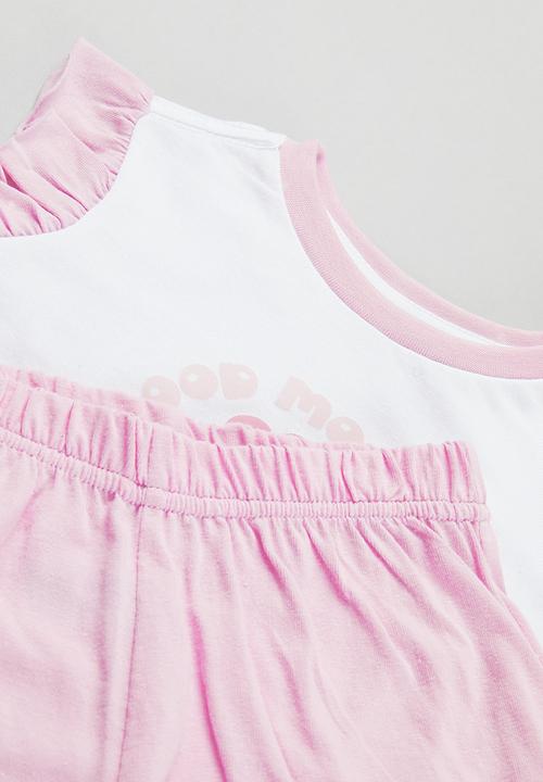 Pop Candy - Printed pj set - white & pink