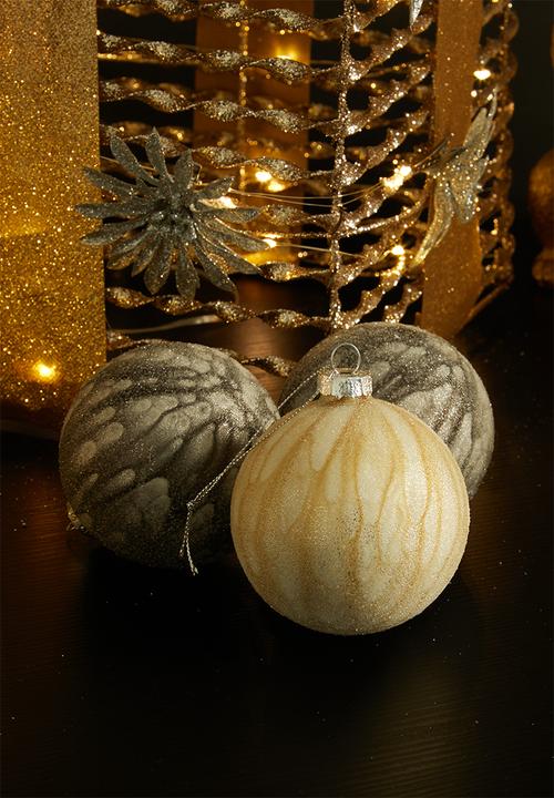 H&S - Flowing xmas tree bauble set of 4 - multi