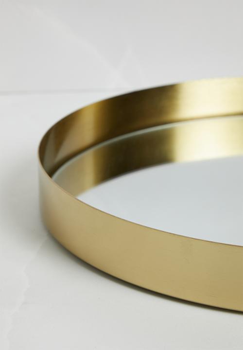 H&S - Mirror candle tray - gold