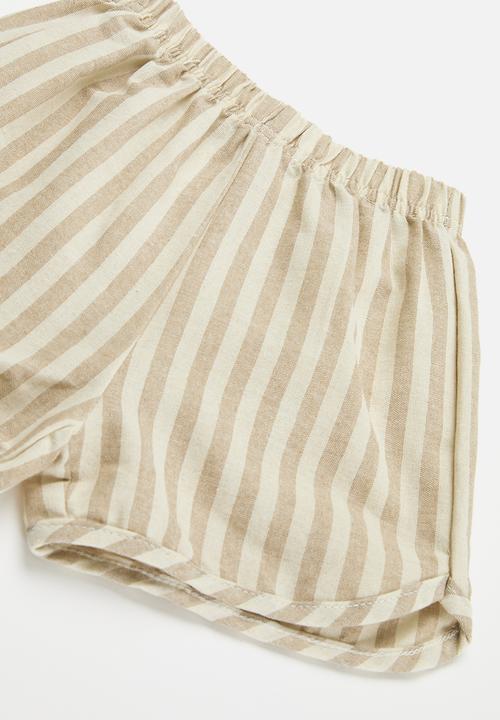 Pop Candy - Baby shorts - beige stripe