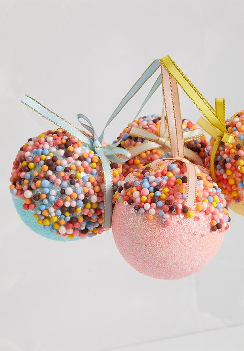 H&S - Confetti xmas tree bauble set of 4 - multi