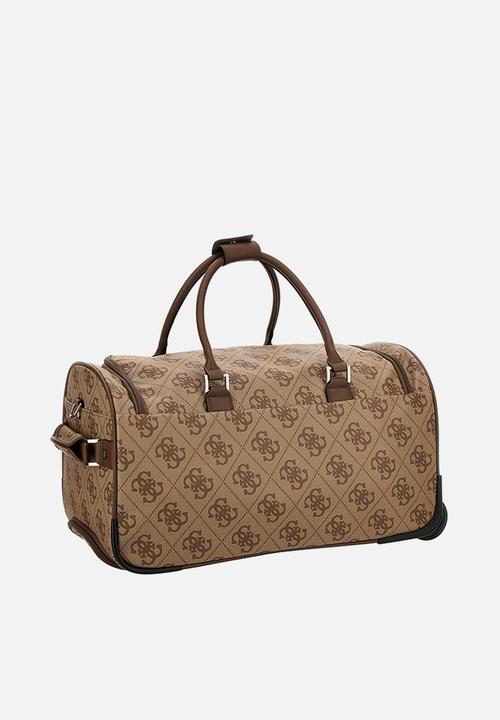 GUESS - Brata wheeled duffle - latte logo brown 