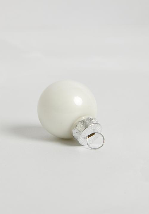 H&S - Glass Christmas baubles 24 pcs - white