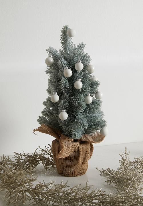 H&S - Glass Christmas baubles 24 pcs - white