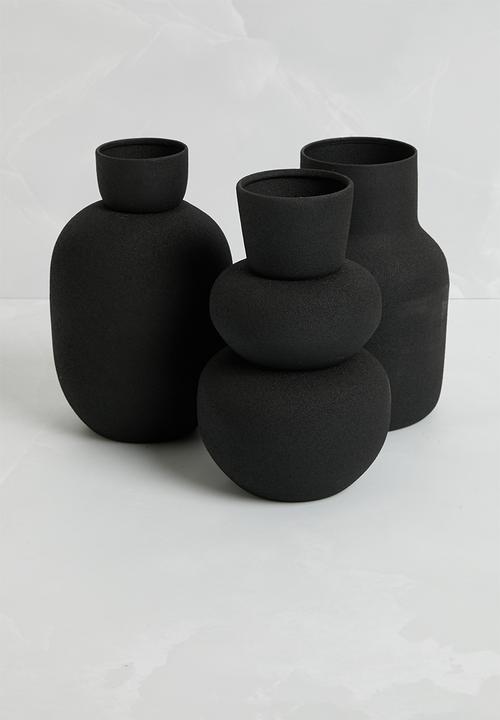H&S - Cluster vase set of 3 - black
