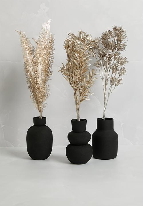 H&S - Cluster vase set of 3 - black