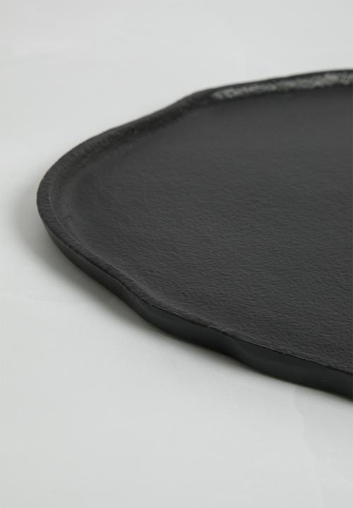 H&S - Pebble candle tray - black