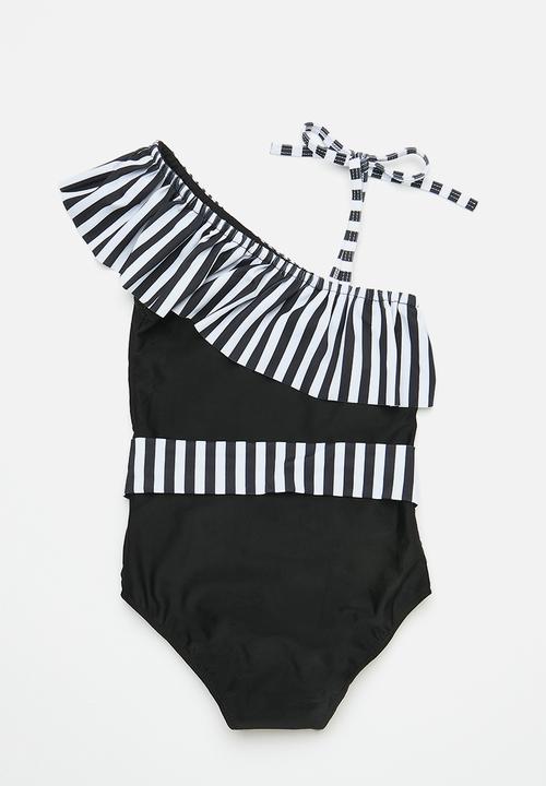 Pop Candy - One piece swimsuit - black  & white