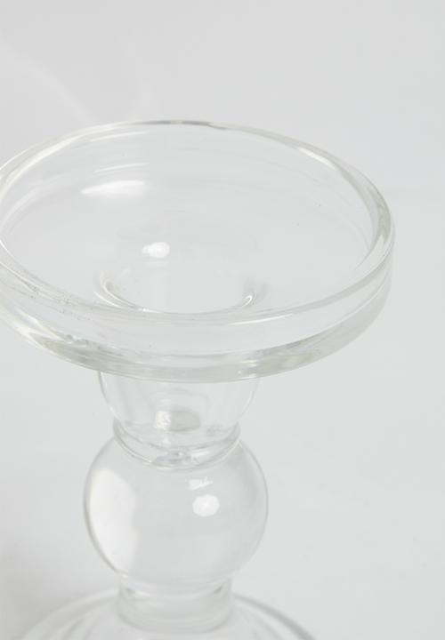 H&S - Glam glass pillar candle holder - clear