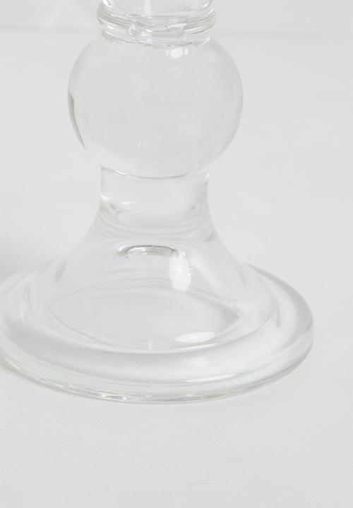 H&S - Glam glass pillar candle holder - clear