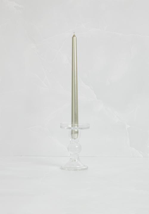 H&S - Glam glass pillar candle holder - clear