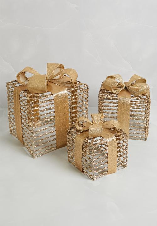 H&S - Twisted LED gift set of 3 - gold