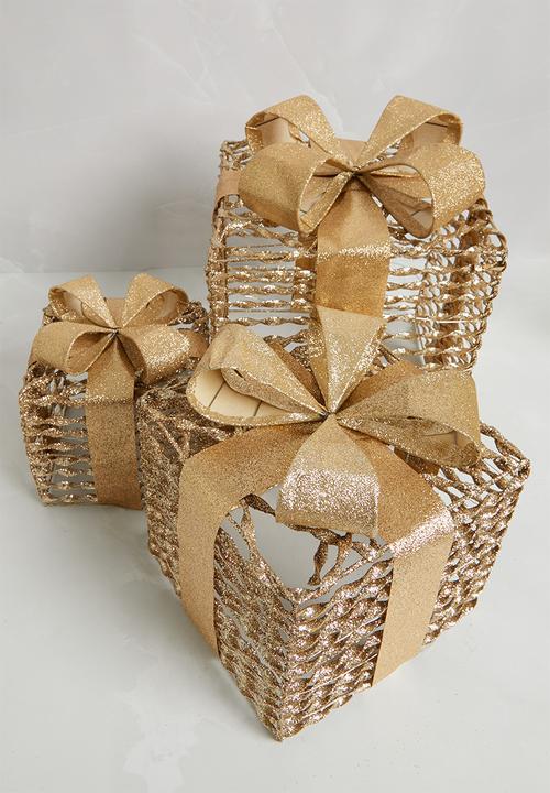 H&S - Twisted LED gift set of 3 - gold