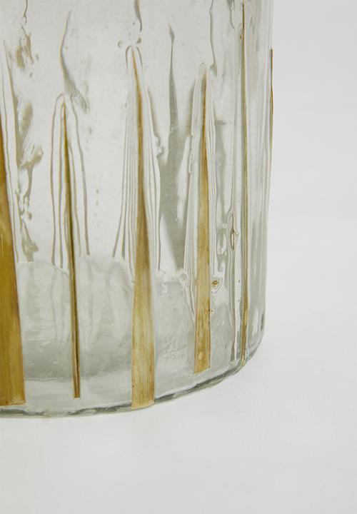 H&S - Pressed leaf tealight holder - clear