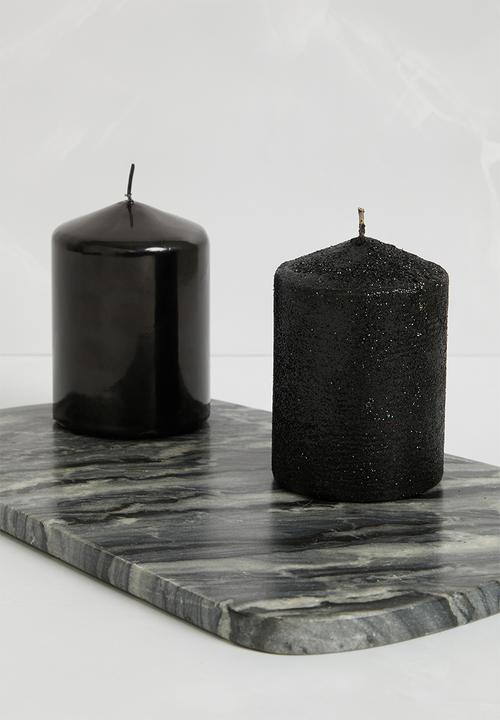 H&S - Votive candle - black glitter