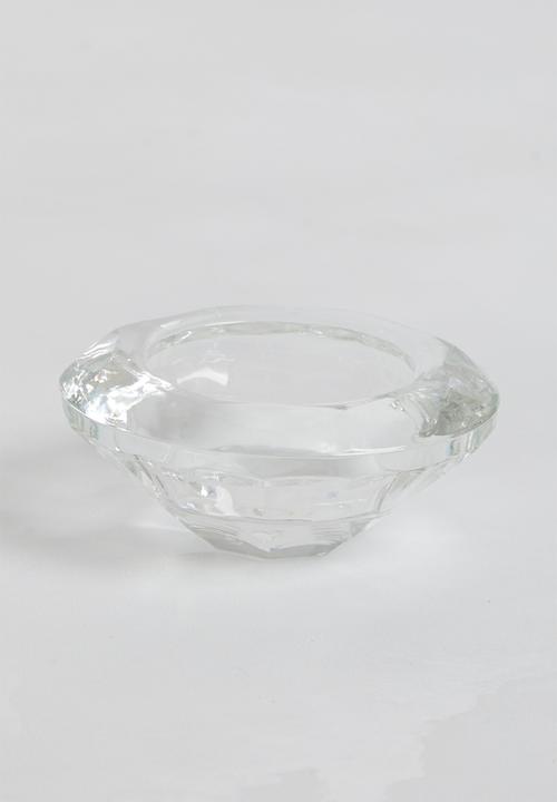 H&S - Clear tealight holder set of 3 - clear