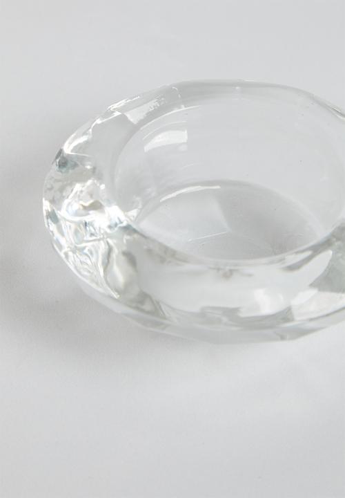 H&S - Clear tealight holder set of 3 - clear