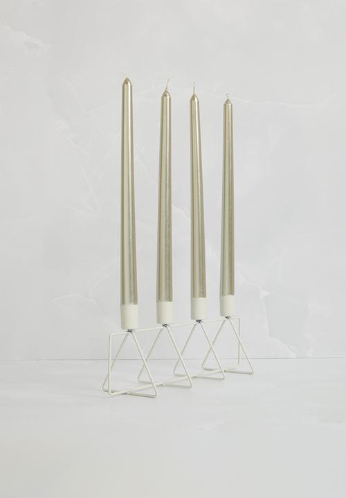 H&S - Dinner candle set of 4 - gold