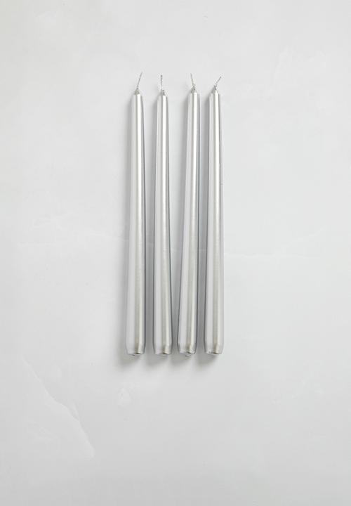 H&S - Dinner candle set of 4 - silver