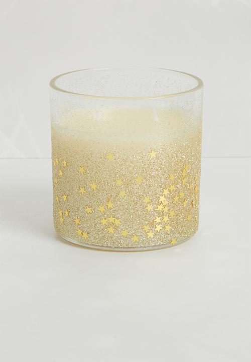 H&S - Deco candles - ivory with gold glitter