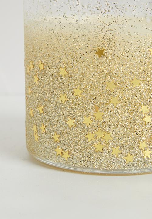 H&S - Deco candles - ivory with gold glitter
