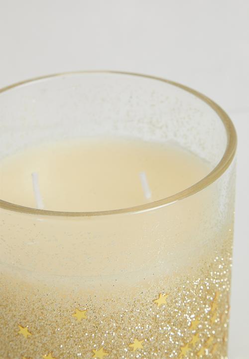 H&S - Deco candles - ivory with gold glitter